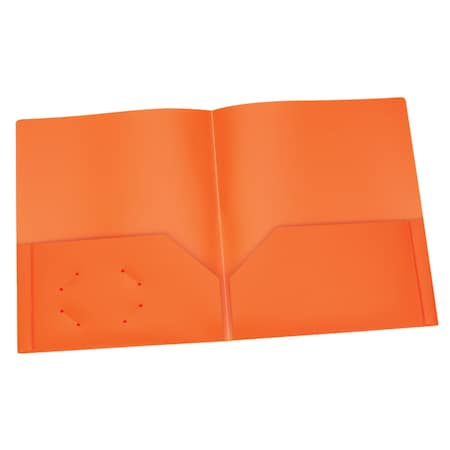 Oxford Poly Two Pocket Portfolio, Orange, 25PK 76016